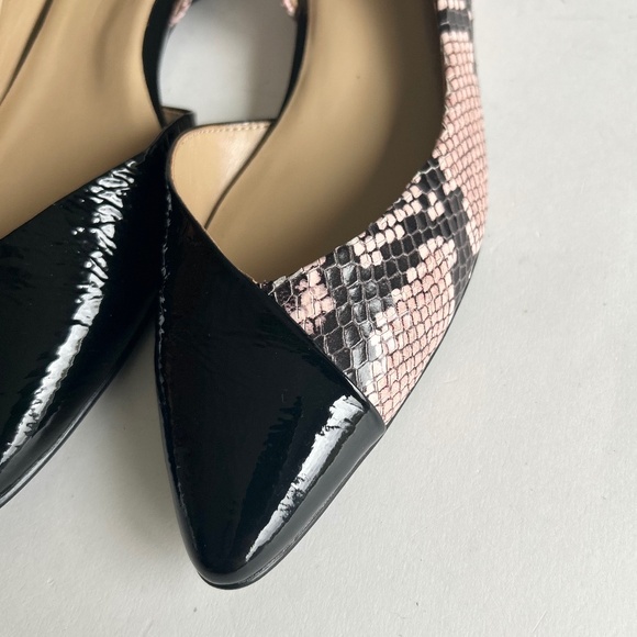 Naturalizer Black Pink Animal Print Leather Point Toe Flats size 8 - Picture 7 of 15